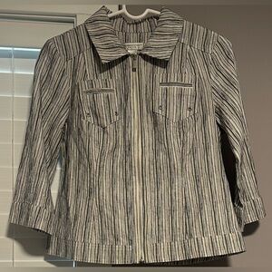 Christopher & Banks size SP Black and White Striped Blazer